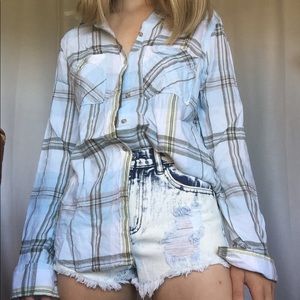 Macy’s sky blue flannel